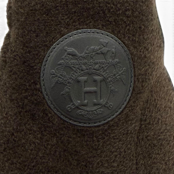 未使用品☆HERMES エルメス ヴォルヴェール レザー使い エクスリブリス ショートブーツ ダークブラウン 35 イタリア製 箱・保存袋付き