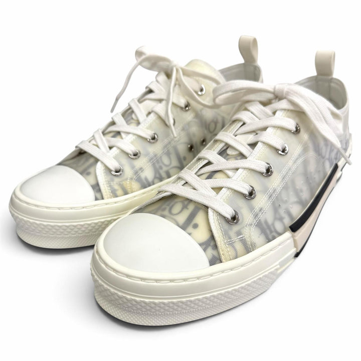 未使用品□DIOR ディオール オム B23 ラバー キャンバス オブリーク 総柄 ローカットスニーカー ホワイト 42 イタリア製 メンズ 箱付き