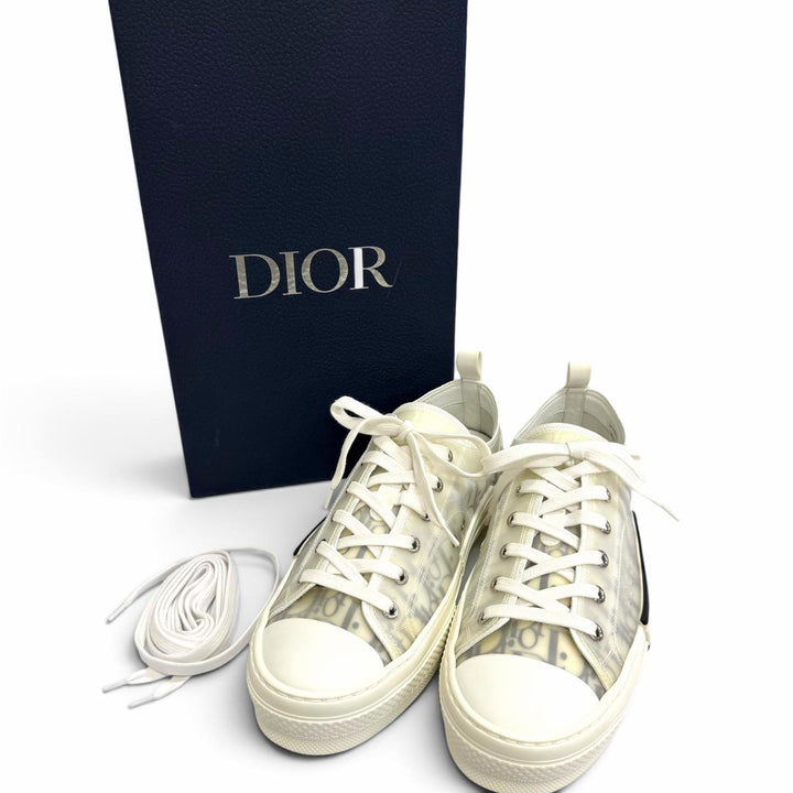 未使用品□DIOR ディオール オム B23 ラバー キャンバス オブリーク 総柄 ローカットスニーカー ホワイト 42 イタリア製 メンズ 箱付き