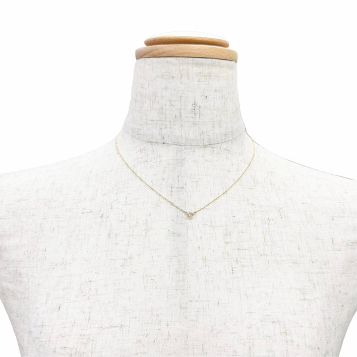 極美品△TIFFANY&amp;Co. ティファニー バイザヤード ネックレス 1Pダイヤモンド 750(YG) K18 D0.21ct/F/3EX/VVS2 イエローゴールド 重量1.9g