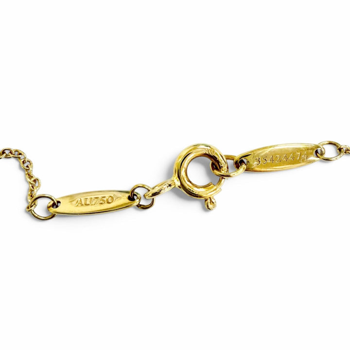 極美品△TIFFANY&amp;Co. ティファニー バイザヤード ネックレス 1Pダイヤモンド 750(YG) K18 D0.21ct/F/3EX/VVS2 イエローゴールド 重量1.9g
