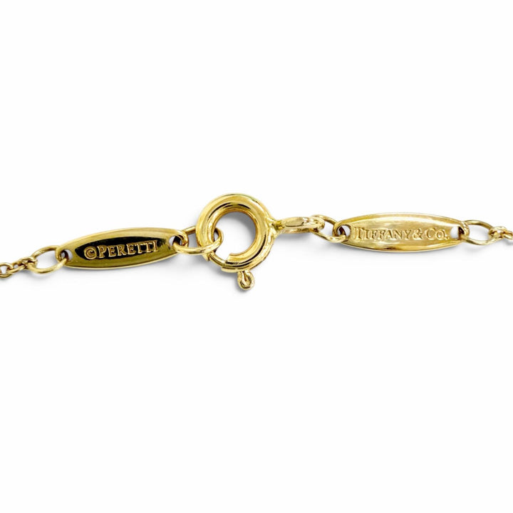 極美品△TIFFANY&amp;Co. ティファニー バイザヤード ネックレス 1Pダイヤモンド 750(YG) K18 D0.21ct/F/3EX/VVS2 イエローゴールド 重量1.9g