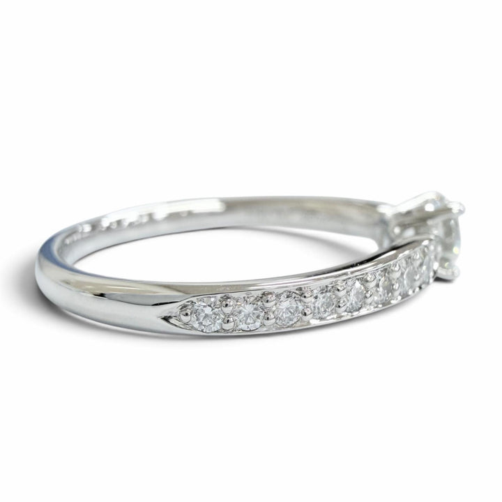 極美△TIFFANY&amp;Co. ティファニー ソリティア チャネルセッティング リング ダイヤモンド PT950 D0.28tc/E/VVS2/3EX プラチナ JP9号 2.7g