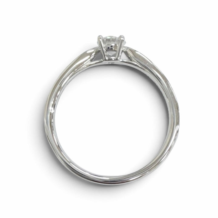 極美△TIFFANY&amp;Co. ティファニー ソリティア チャネルセッティング リング ダイヤモンド PT950 D0.28tc/E/VVS2/3EX プラチナ JP9号 2.7g