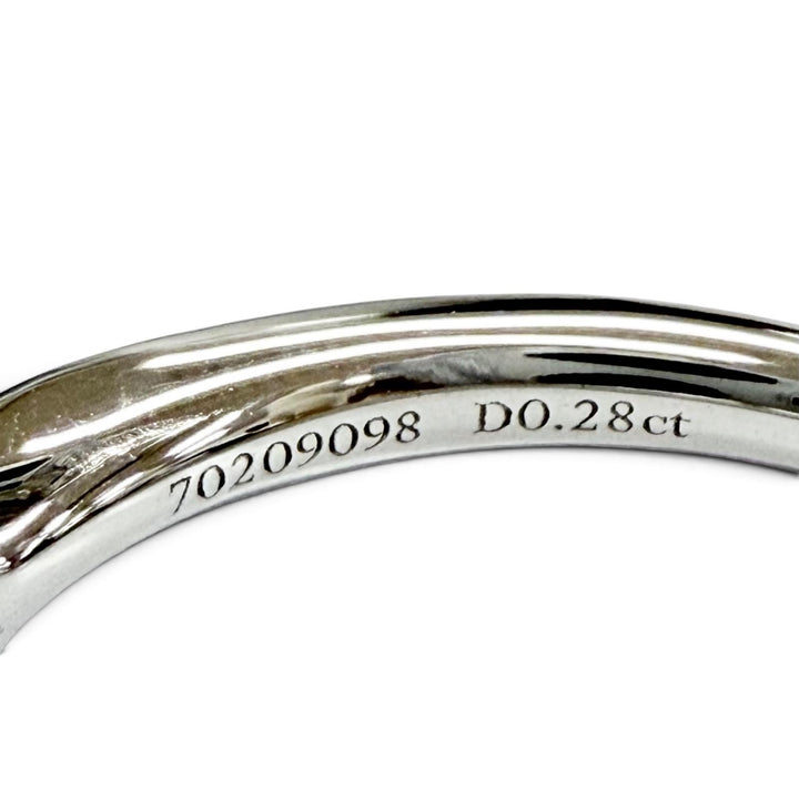 極美△TIFFANY&amp;Co. ティファニー ソリティア チャネルセッティング リング ダイヤモンド PT950 D0.28tc/E/VVS2/3EX プラチナ JP9号 2.7g