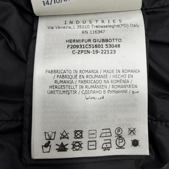 美品☆MONCLER モンクレール 19-20AW HERMIFUR エルミファー ファー・ロゴワッペン・フード付 ダウンコート ブラック 00 国内正規品