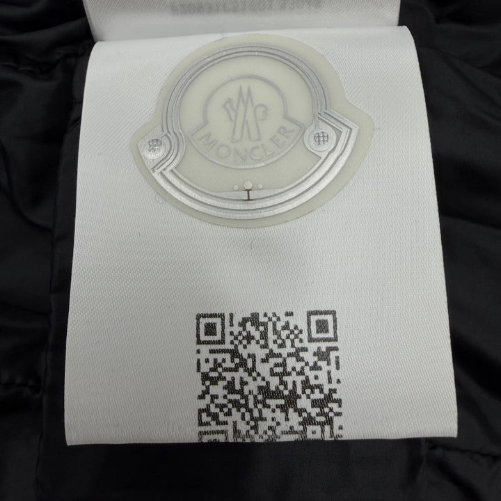 美品☆MONCLER モンクレール 19-20AW HERMIFUR エルミファー ファー・ロゴワッペン・フード付 ダウンコート ブラック 00 国内正規品