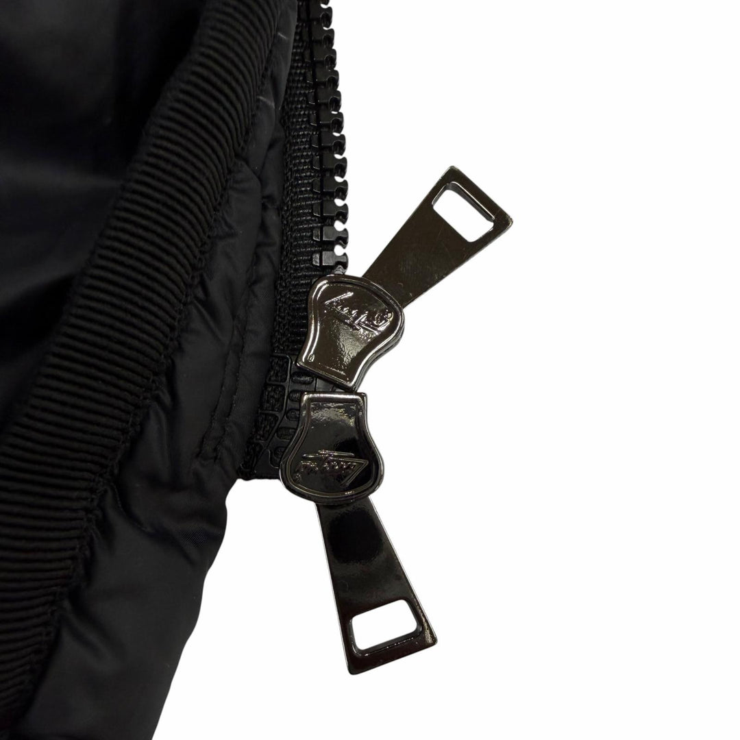 美品☆MONCLER モンクレール 19-20AW HERMIFUR エルミファー ファー・ロゴワッペン・フード付 ダウンコート ブラック 00 国内正規品