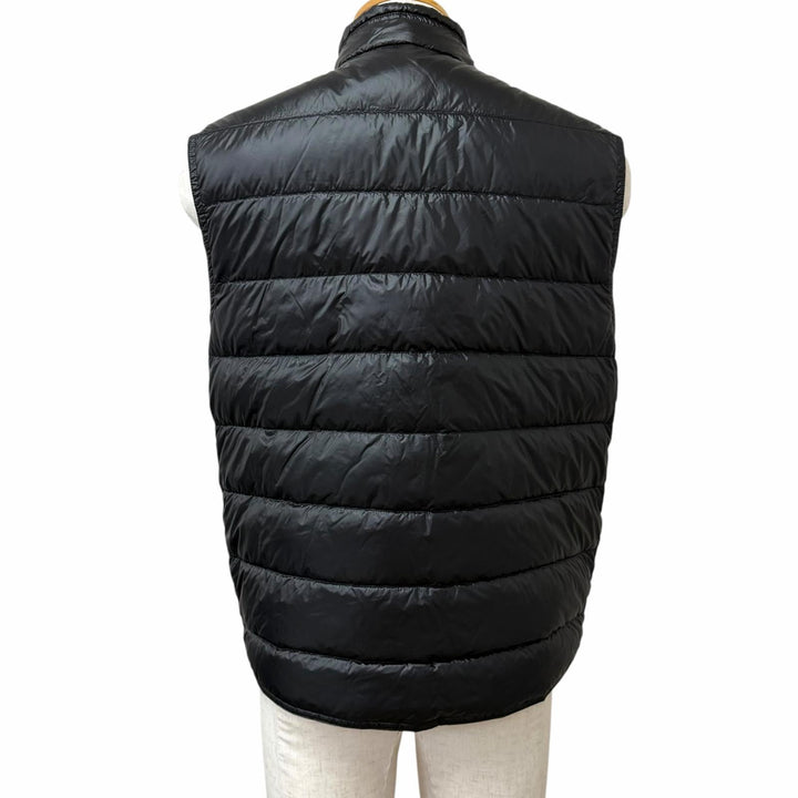 美品□MONCLER モンクレール GUI GILET ロゴワッペン WZIP パッカブル ライトダウンベスト ジレ ブラック 3 正規品 メンズ 軽量◎