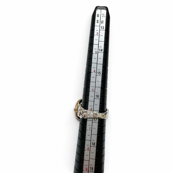 極美品☆HERMES エルメス 925 750 ブックルセリエ リング コンビ 指輪 シルバー イエローゴールド JP12号相当 重量6.9g レディース 箱付
