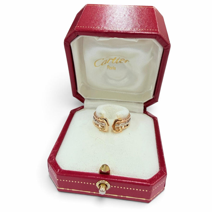 極美品☆Cartier カルティエ ドゥーブルC 2Cリング 750 K18 イエローゴールド ホワイトゴールド ピンクゴールド 56 JP16号相当 重量5.1g
