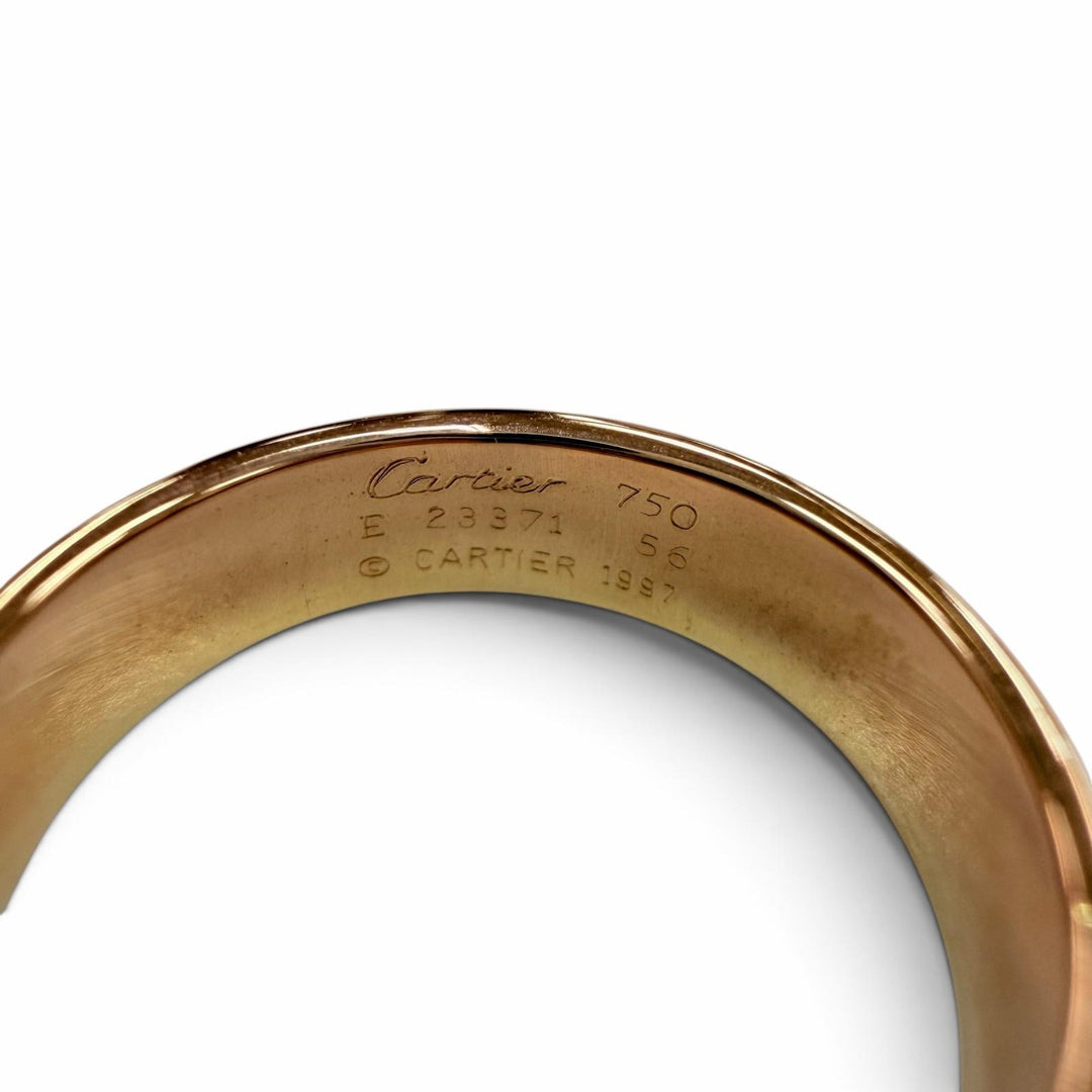 極美品☆Cartier カルティエ ドゥーブルC 2Cリング 750 K18 イエローゴールド ホワイトゴールド ピンクゴールド 56 JP16号相当 重量5.1g