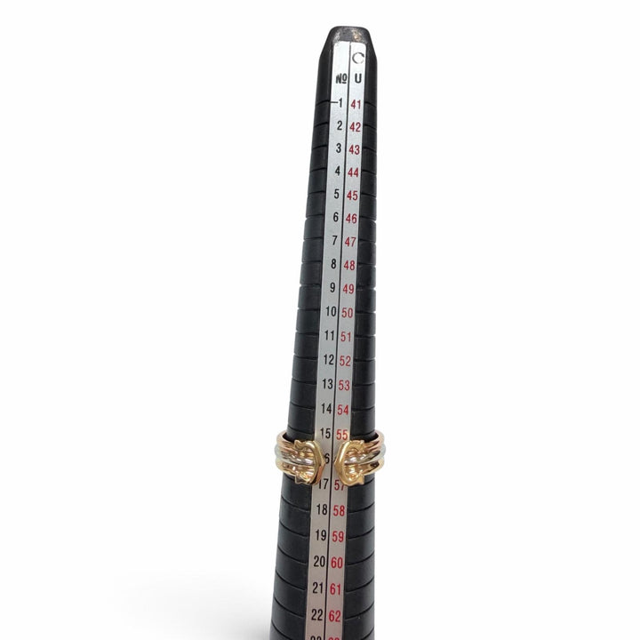 極美品☆Cartier カルティエ ドゥーブルC 2Cリング 750 K18 イエローゴールド ホワイトゴールド ピンクゴールド 56 JP16号相当 重量5.1g