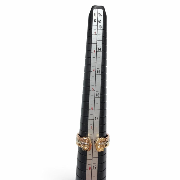 極美品☆Cartier カルティエ ドゥーブルC 2Cリング 750 K18 イエローゴールド ホワイトゴールド ピンクゴールド 56 JP16号相当 重量5.1g