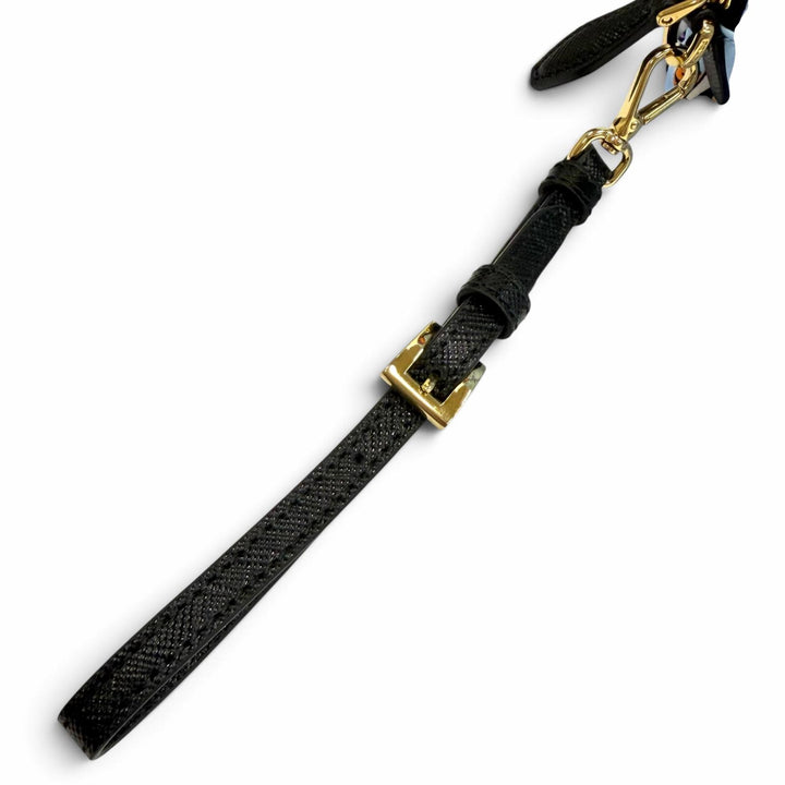 極美品★PRADA プラダ 1NS693 Re-Nylon リスレット付トライアングルロゴ サーフプリント ポーチ 化粧ポーチ ブルー 伊製 レディース