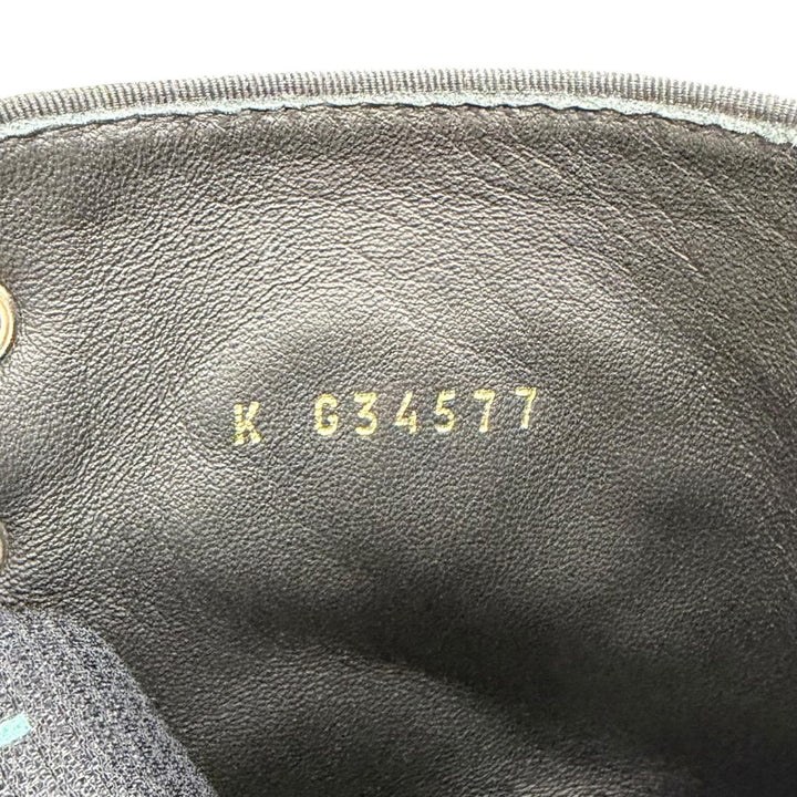 未使用品△CHANEL シャネル 19P G34577 ココマーク ロゴ総柄 キャンバス レースアップ アンクルブーツ ショートブーツ ブラック 37.5 箱付