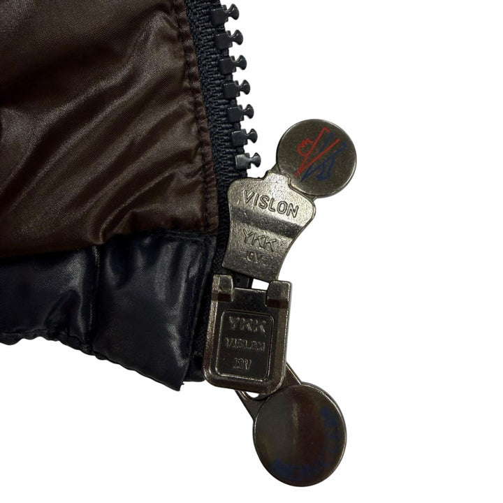 美品☆MONCLER モンクレール 19-20AW MAYA ロゴワッペン・フード付 ZIP UP ダウンジャケット ネイビー 4 正規品 メンズ