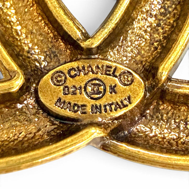美品△CHANEL シャネル B21K ココマーク ロゴ ターンロックデザイン ブローチ ゴールド イタリア製 レディース オススメ◎
