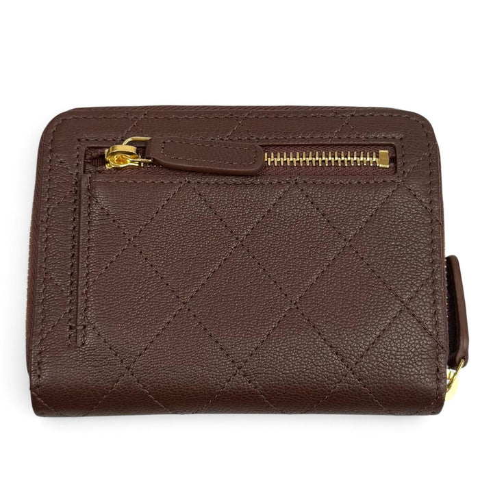 極美品★CHANEL シャネル AP4918 ココマーク ラウンドジップ グレインドゴートスキン コンパクトウォレット 二つ折り財布 箱・保存袋付