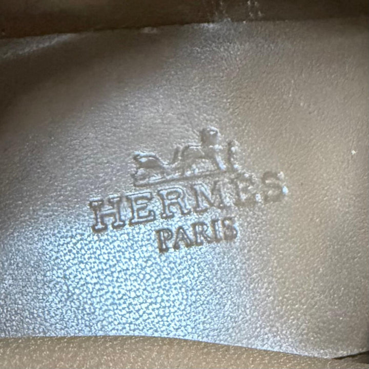 未使用品☆HERMES エルメス ネオ シルバー金具 ケリーバックル レザー ショートブーツ ブラック 37 イタリア製 レディース