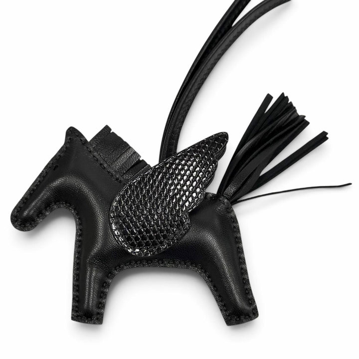 未使用品★HERMES エルメス ロデオペガサス タッチ PM ソーブラック アニョーミロ リザード バッグチャーム U刻印 フランス製 箱付き