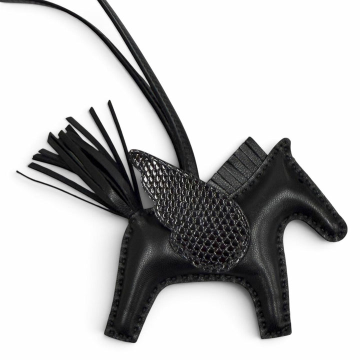 未使用品★HERMES エルメス ロデオペガサス タッチ PM ソーブラック アニョーミロ リザード バッグチャーム U刻印 フランス製 箱付き
