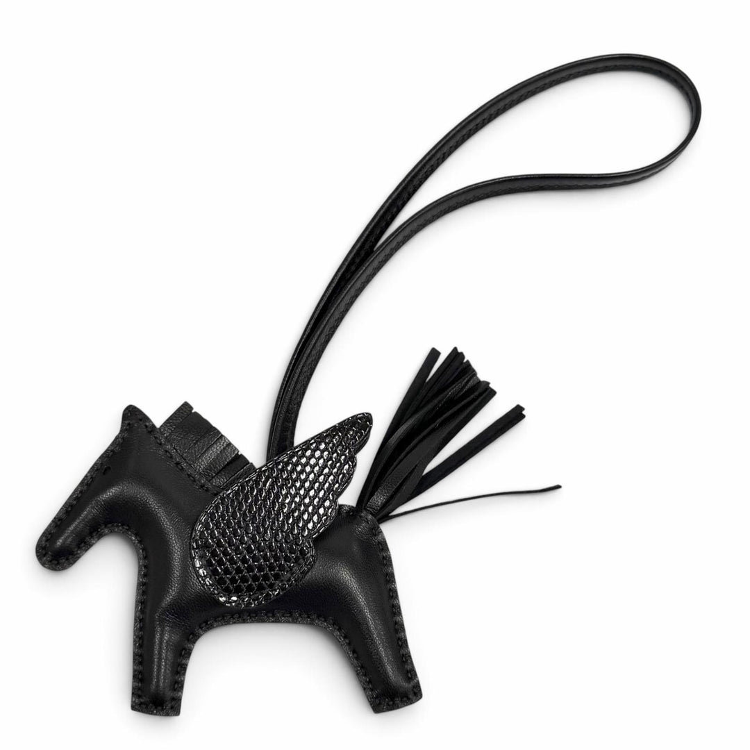 未使用品★HERMES エルメス ロデオペガサス タッチ PM ソーブラック アニョーミロ リザード バッグチャーム U刻印 フランス製 箱付き
