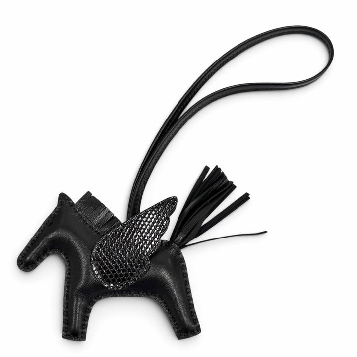 未使用品★HERMES エルメス ロデオペガサス タッチ PM ソーブラック アニョーミロ リザード バッグチャーム U刻印 フランス製 箱付き