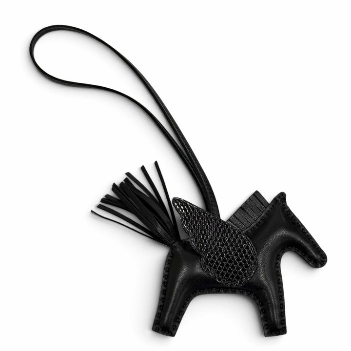 未使用品★HERMES エルメス ロデオペガサス タッチ PM ソーブラック アニョーミロ リザード バッグチャーム U刻印 フランス製 箱付き