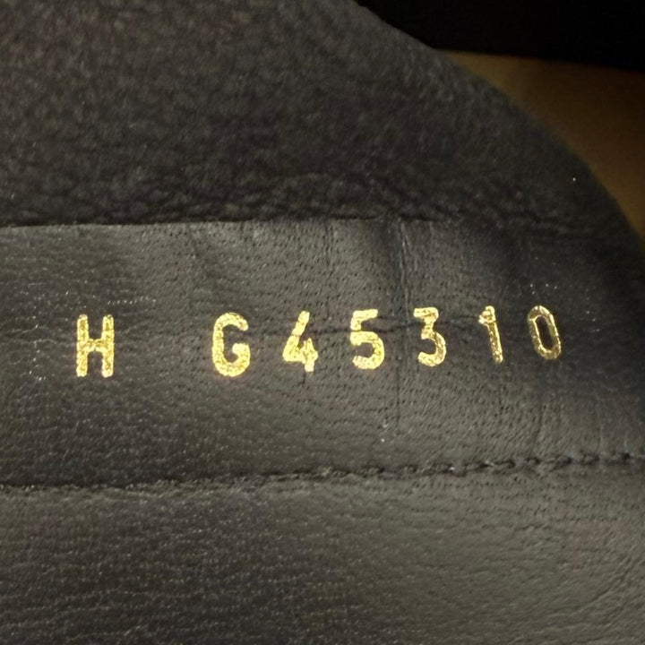 極美品★CHANEL シャネル G45310 ココマーク カメリア リボン チャンキーヒール スウェードキッドスキン ショートブーツ ブラック 37