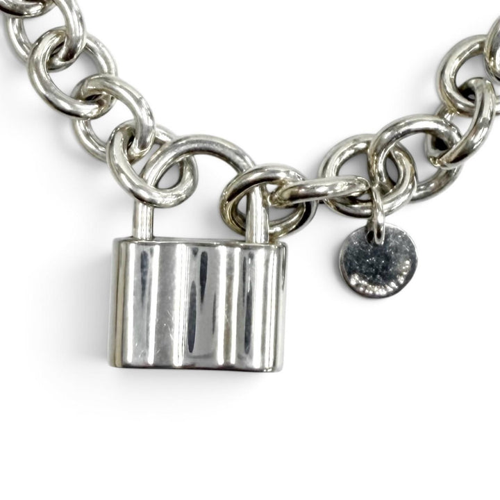 極美品★TIFFANY&amp;Co. ティファニー 925 1837 ロック ブレスレット ロゴ入り 内周17cm アクセサリー シルバー 重量23.38g レディース