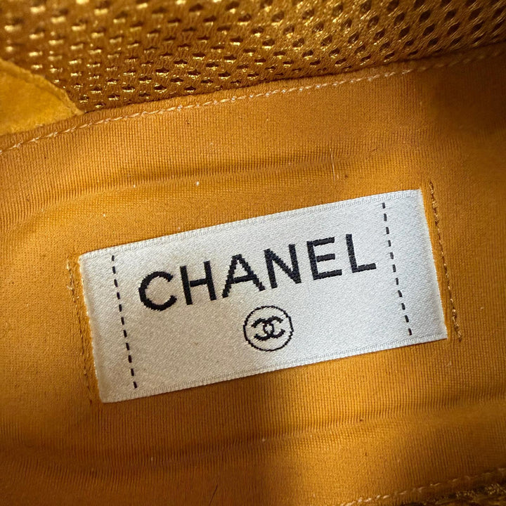 極美品☆CHANEL シャネル G39225 ココマーク・ロゴ スウェードレザー ローカットスニーカー ブラウン系 38 イタリア製 レディース