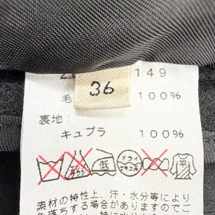 美品△CELINE セリーヌ 28H284149 ウール100％ フィービー期 クロンビーコート ボタンレス ロング コート ブラック 36 正規品 レディース