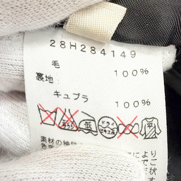 美品△CELINE セリーヌ 28H284149 ウール100％ フィービー期 クロンビーコート ボタンレス ロング コート ブラック 36 正規品 レディース