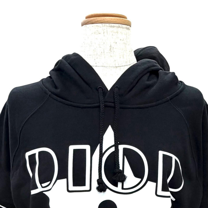 極美品△Christian Dior クリスチャンディオール 243S06A4063 DIOR VIBE コットン100％ スター 半袖 フーディー パーカー 黒 XS 正規品
