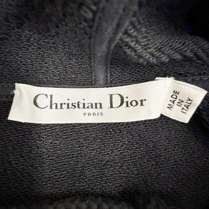 極美品△Christian Dior クリスチャンディオール 243S06A4063 DIOR VIBE コットン100％ スター 半袖 フーディー パーカー 黒 XS 正規品