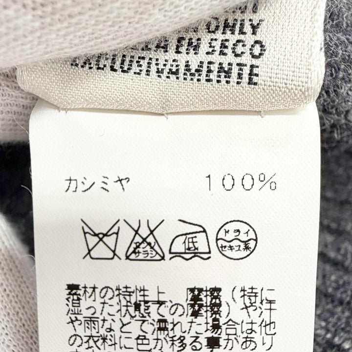 美品△HERMES エルメス カシミヤ100％ ハイネック ノースリーブ ニット ワンピース チャコールグレー LA イタリア製 正規品 レディース