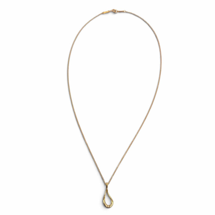 極美品☆TIFFANY&amp;Co. ティファニー オープンティアドロップ ペンダント 750（YG）ネックレス イエローゴールド 重量2.04g 箱・保存袋付き