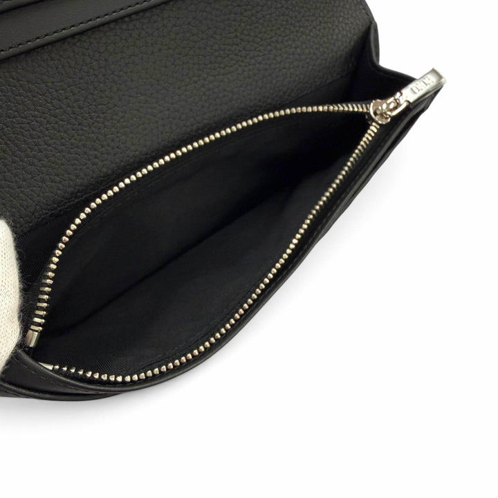 極美品▼DIOR ディオール オム 2ADBC330YKK Saddle サドル レザー ロゴ金具 ロングウォレット 二つ折り 長財布 ブラック メンズ 箱付き