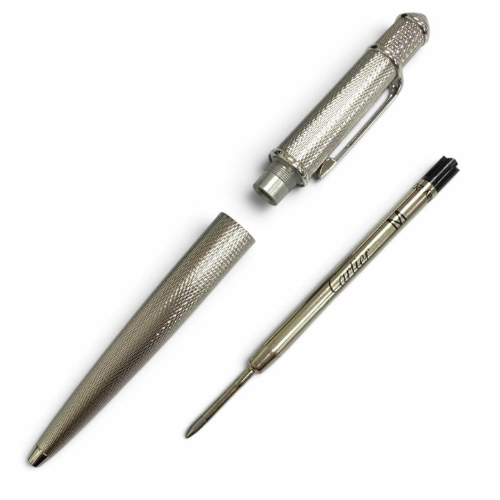 極美品□Cartier カルティエ ディアボロ ドゥ カルティエ ブルージェムストーン ボールペン シルバー フランス製 メンズ 筆記確認済み