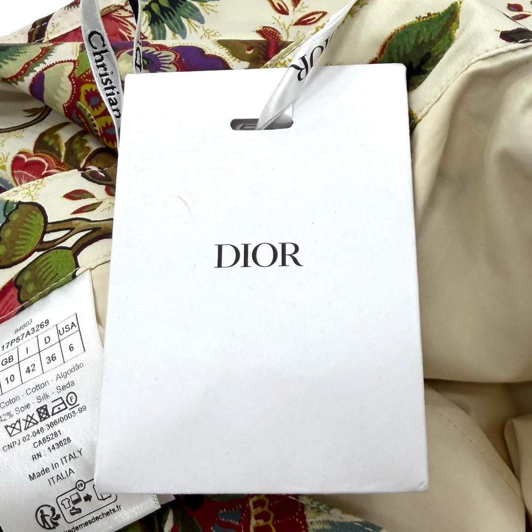 未使用品★Christian Dior クリスチャンディオール 417P57A3269 シルク混 ロゴバックル フローラルプリント ミリタリー パンツ 42 正規品