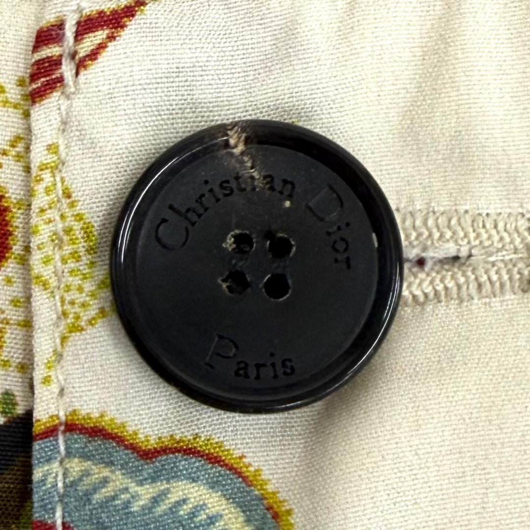 未使用品★Christian Dior クリスチャンディオール 417P57A3269 シルク混 ロゴバックル フローラルプリント ミリタリー パンツ 42 正規品