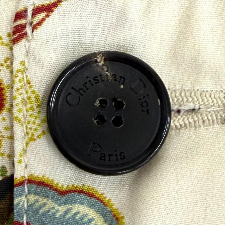 未使用品★Christian Dior クリスチャンディオール 417P57A3269 シルク混 ロゴバックル フローラルプリント ミリタリー パンツ 42 正規品