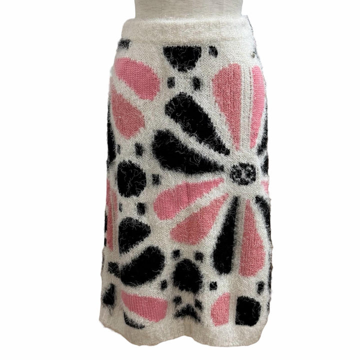 未使用品★CHANEL シャネル P76107 カシミヤ シルク混 ココマーク クリアカメリアパーツ スパンコール ニット スカート マルチ 36 伊製