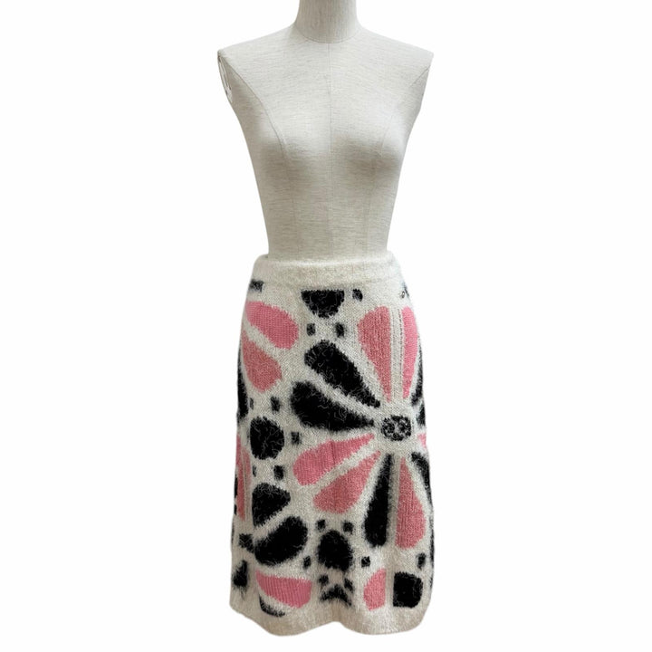 未使用品★CHANEL シャネル P76107 カシミヤ シルク混 ココマーク クリアカメリアパーツ スパンコール ニット スカート マルチ 36 伊製
