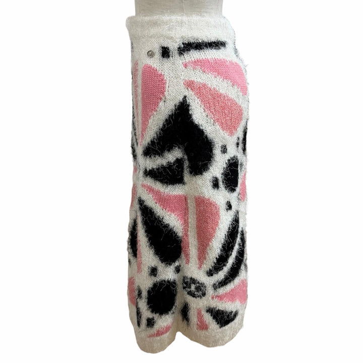 未使用品★CHANEL シャネル P76107 カシミヤ シルク混 ココマーク クリアカメリアパーツ スパンコール ニット スカート マルチ 36 伊製