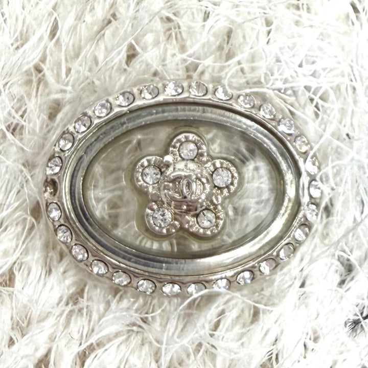未使用品★CHANEL シャネル P76107 カシミヤ シルク混 ココマーク クリアカメリアパーツ スパンコール ニット スカート マルチ 36 伊製
