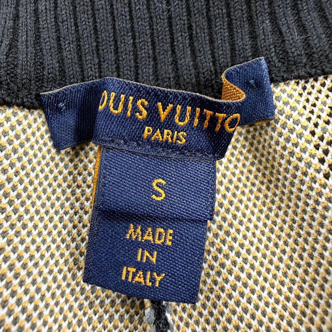 美品☆LOUIS VUITTON ルイヴィトン ジャガード 金具モチーフ モノグラムドローコード ニットジョガーパンツ S イタリア製 正規品