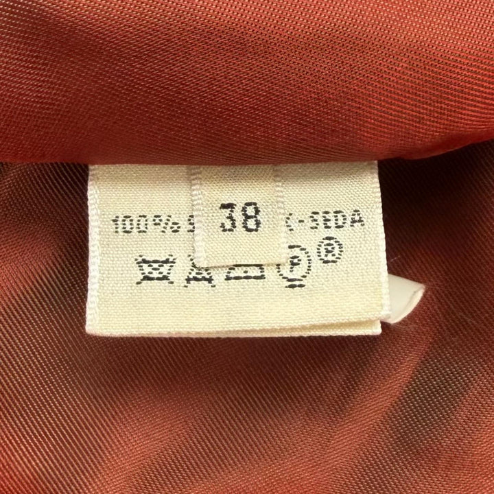 極美品★HERMES エルメス ヴィンテージ シルク100％ マルジェラ期 シェルボタン 惑星柄 ジレ ベスト ブラウン 38 フランス製 正規品