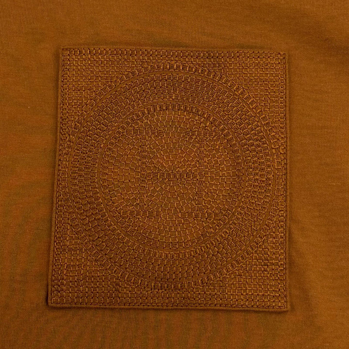 極美品☆HERMES エルメス 3H4614DL コットン100％ Hロゴ ポケット付 クルーネック 半袖Ｔシャツ ブラウン 44 フランス製 メンズ
